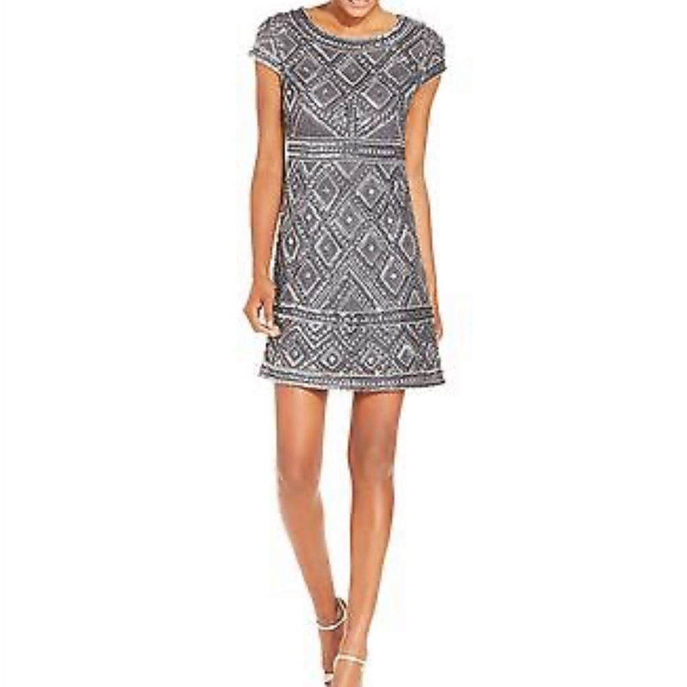 CLOSEOUT! Adrianna Papell Diamond Patterned Evening Dress